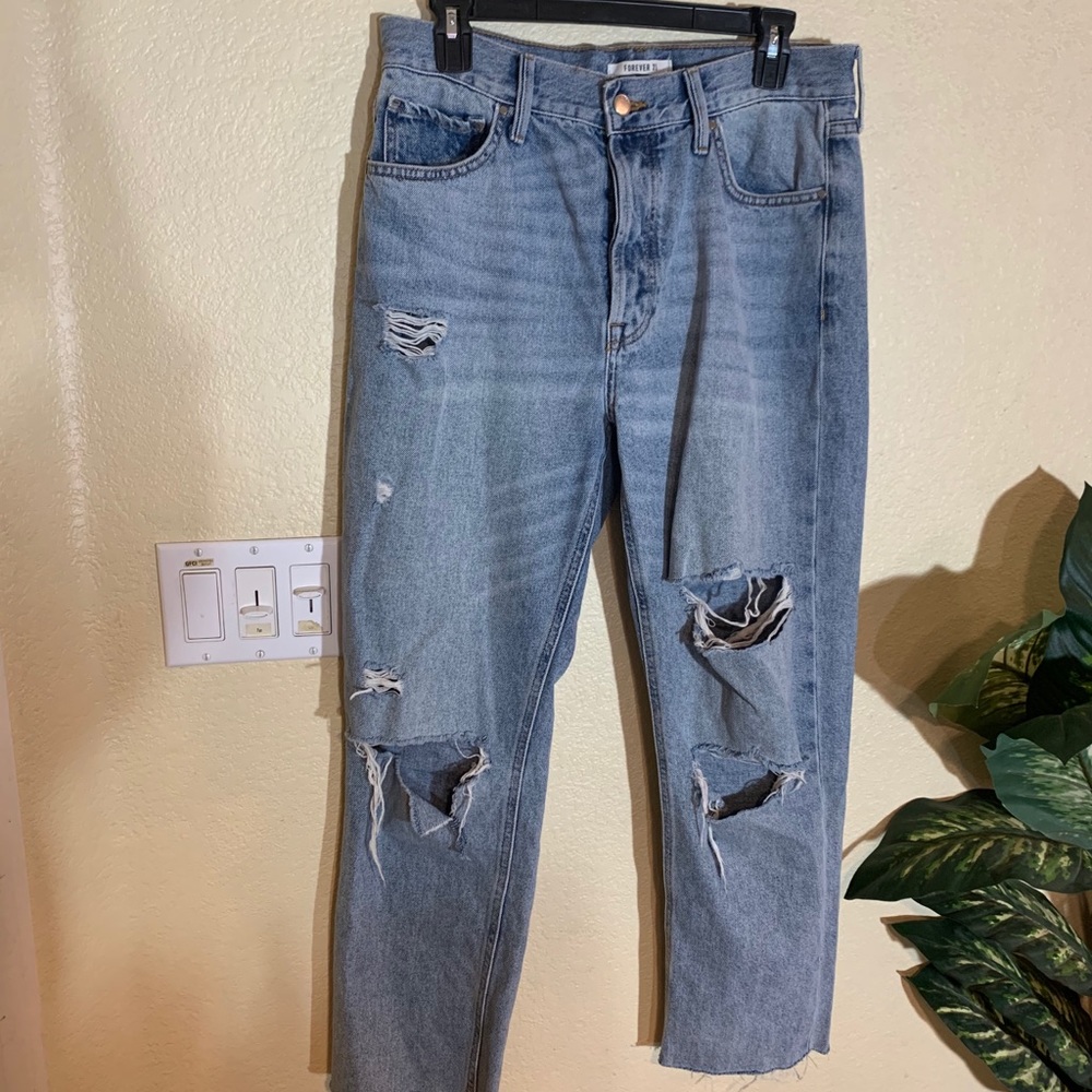Distressed Mom Jeans